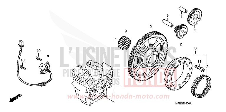 ANLASSERKUPPLUNG von Shadow Aero CANDY GLORY RED-U (R101) von 2007